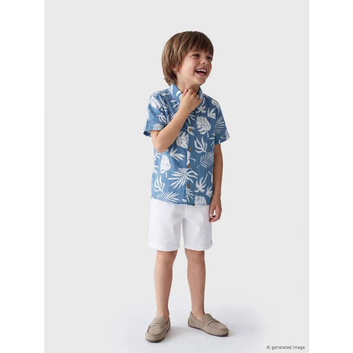 LCW Kids İndigo Erkek Bebek Gömlek ve Şort