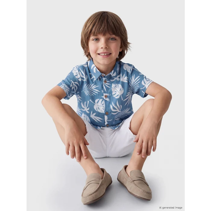 LCW Kids İndigo Erkek Bebek Gömlek ve Şort