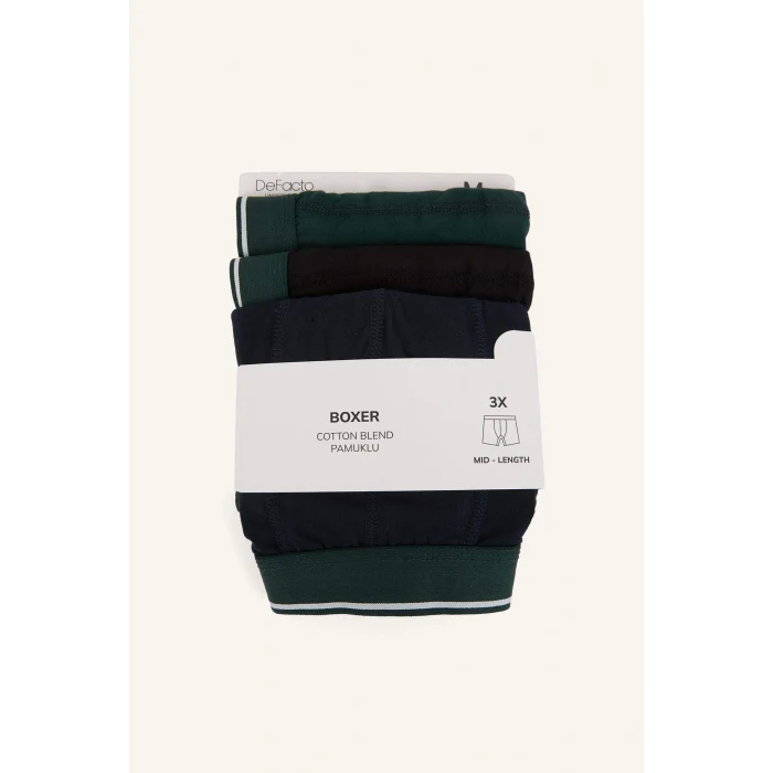 Defacto H3644AXBK81 Siyah Regular Fıt 3lü Boxer