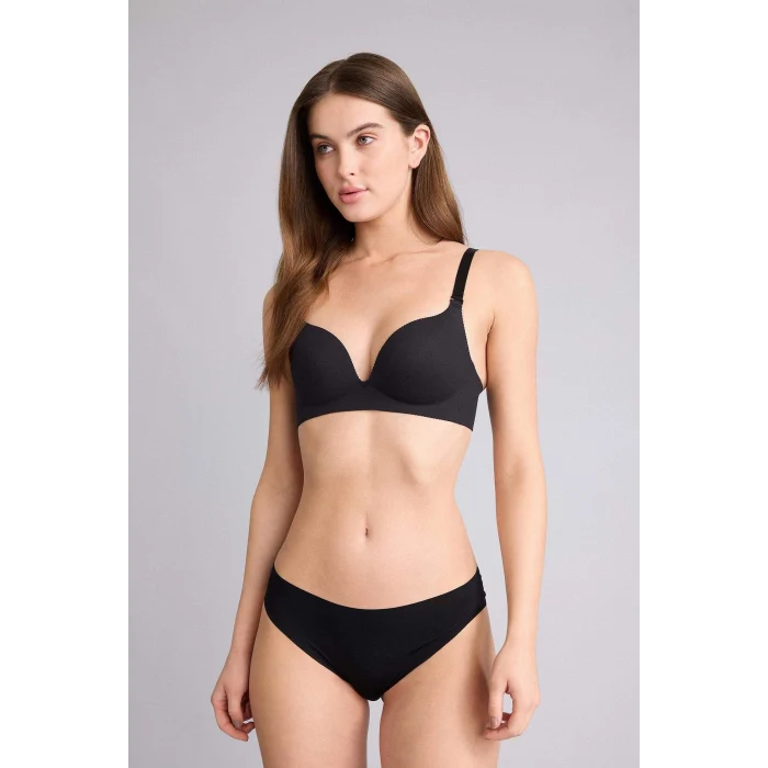 Defacto G9517AXBK81 Siyah Micro Kaplı Pedli Balensiz Tişört Bra