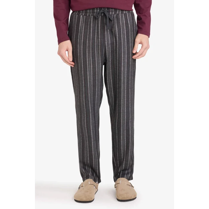Defacto G8179AXBR170 Bordo Pijama Takımı Uzun Kollu Üst Alt