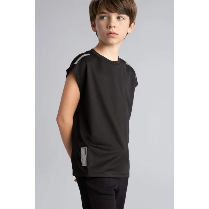 Defacto H2686A8BK81 Siyah Spor Baskılı Atlet Erkek Çocuk