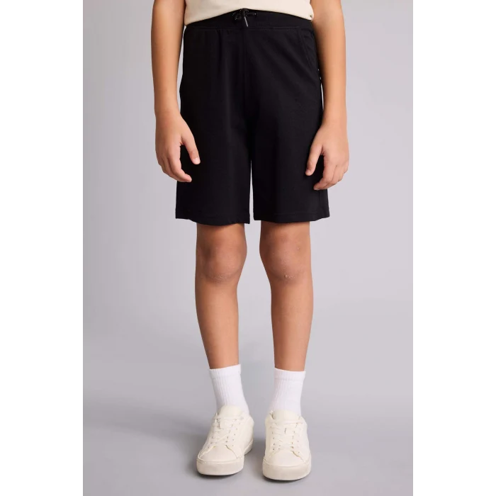 Defacto B5867A8BK27 Siyah Regular Fıt Sweatshirt Kumaşı Şort Erkek Çocuk