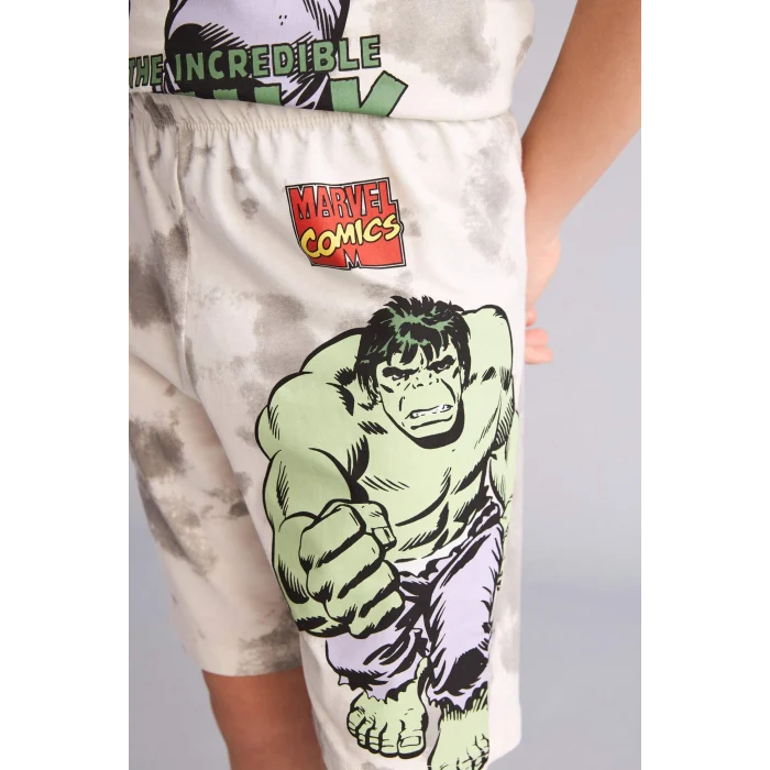 Defacto E0344A8ER188 Ekru Marvel Comıcs Regular Fıt 2li Pijama Takımı Erkek Çocuk