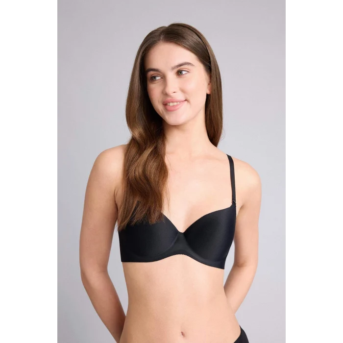 Defacto C1525AXBK81 Siyah Yarım Dolgulu Micro Dolgulu Push Up Tişört Bra
