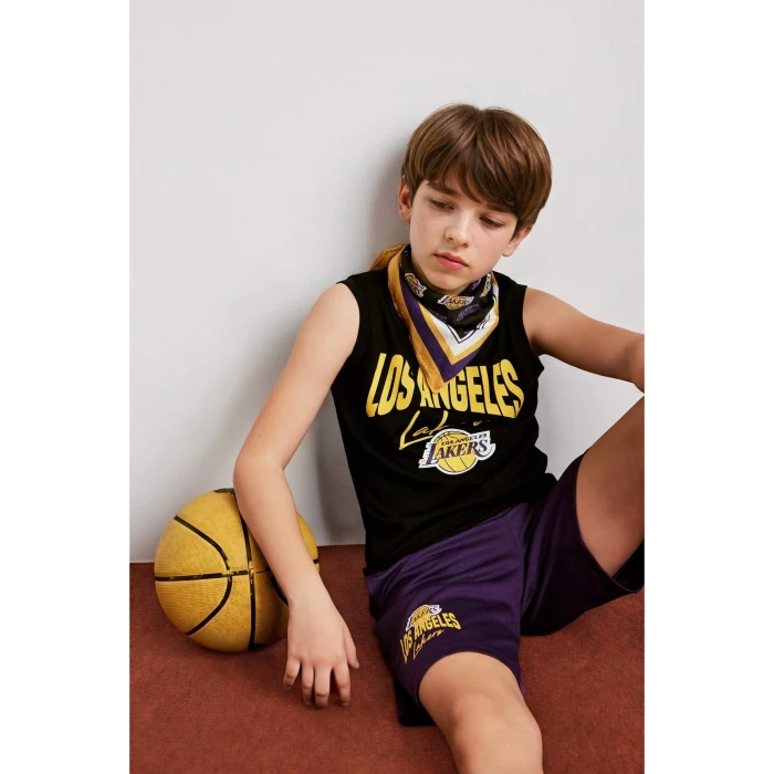 Defacto H2955A8BK81 Siyah NBA Los Angeles Lakers Bisiklet Yaka Atlet Erkek Çocuk