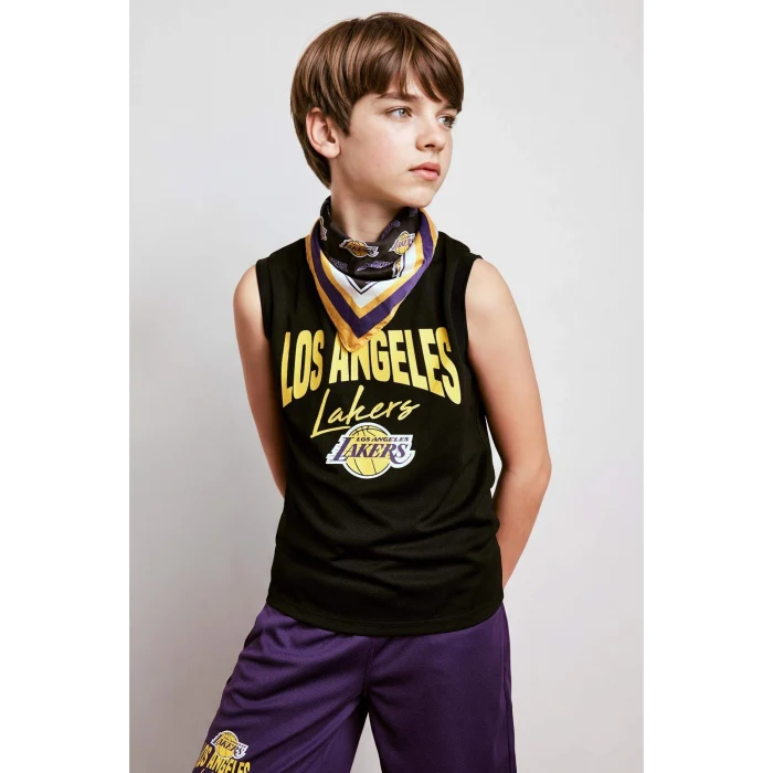 Defacto H2955A8BK81 Siyah NBA Los Angeles Lakers Bisiklet Yaka Atlet Erkek Çocuk