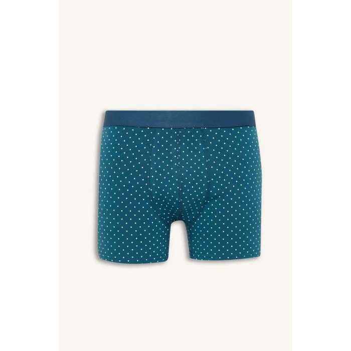 Defacto G9279AXBE785 Mavi Regular Fıt Şal Desenli 3lü Boxer