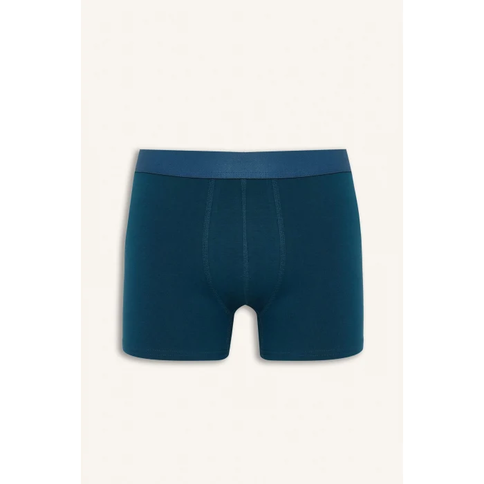 Defacto G9279AXBE785 Mavi Regular Fıt Şal Desenli 3lü Boxer