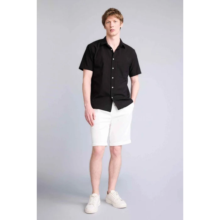 Defacto D7551AXBK81 Siyah REGULAR FIT %100 Pamuk Basic Gömlek