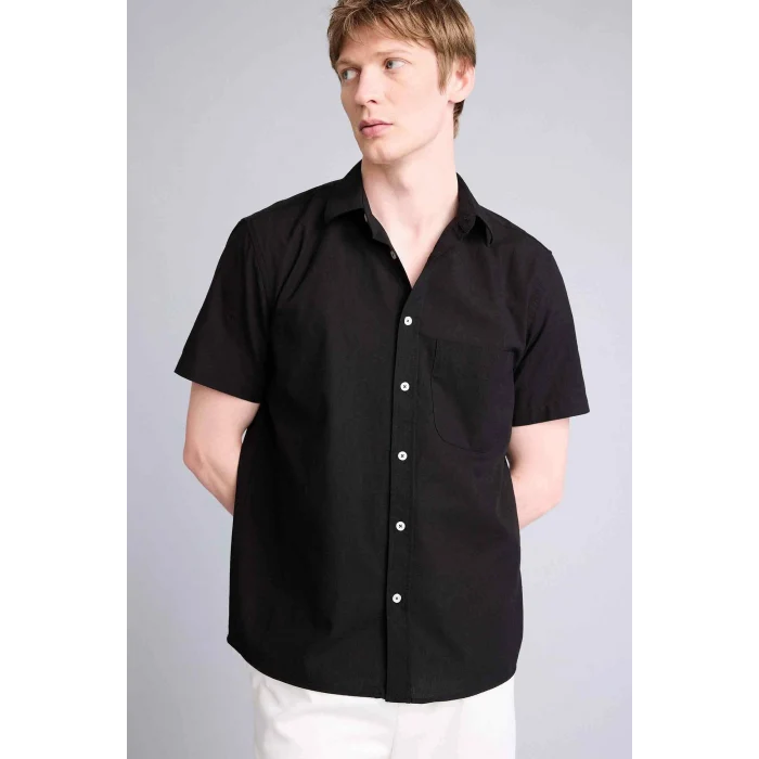 Defacto D7551AXBK81 Siyah REGULAR FIT %100 Pamuk Basic Gömlek
