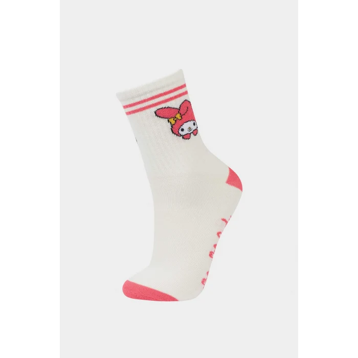 Defacto F6704A8KR1 Çok Renkli Hello Kitty 3lü Pamuklu Uzun Çorap Kız Çocuk