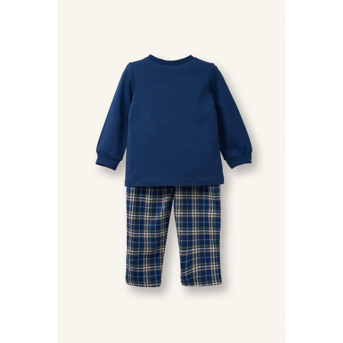 Defacto G7134A5NV30 Lacivert %100 Pamuklu Baskılı 2li Pijama Takımı Erkek Bebek