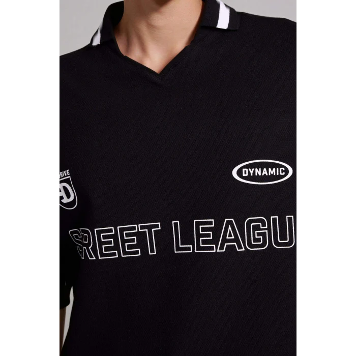 Defacto G4270AXBK81 Siyah Loose Fıt Kısa Kollu Polo Tişört