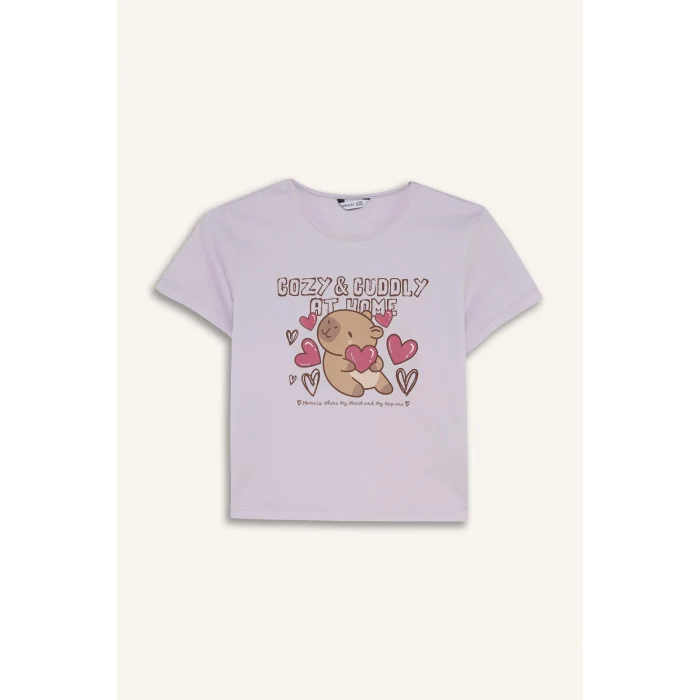 Defacto H8359A8PN256 Pembe Regular Fıt 2li Pijama Takımı Kız Çocuk