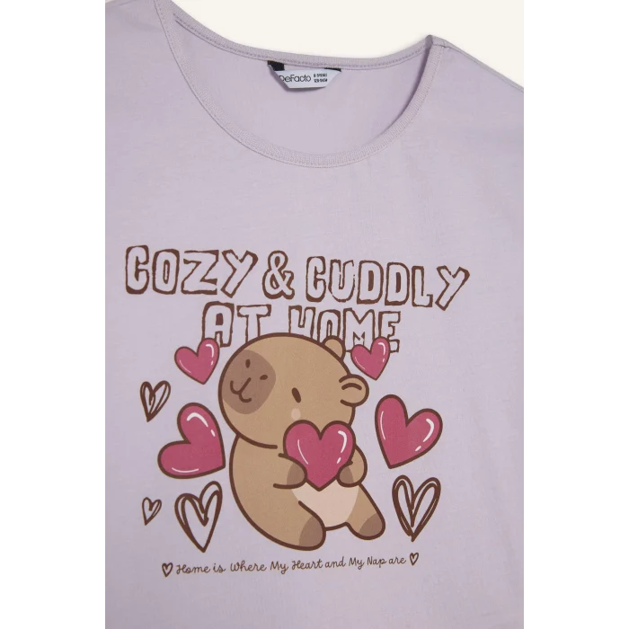 Defacto H8359A8PN256 Pembe Regular Fıt 2li Pijama Takımı Kız Çocuk