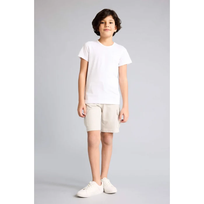 Defacto B5868A8GR296 Gri Regular Fıt Sweatshirt Kumaşı Şort Erkek Çocuk