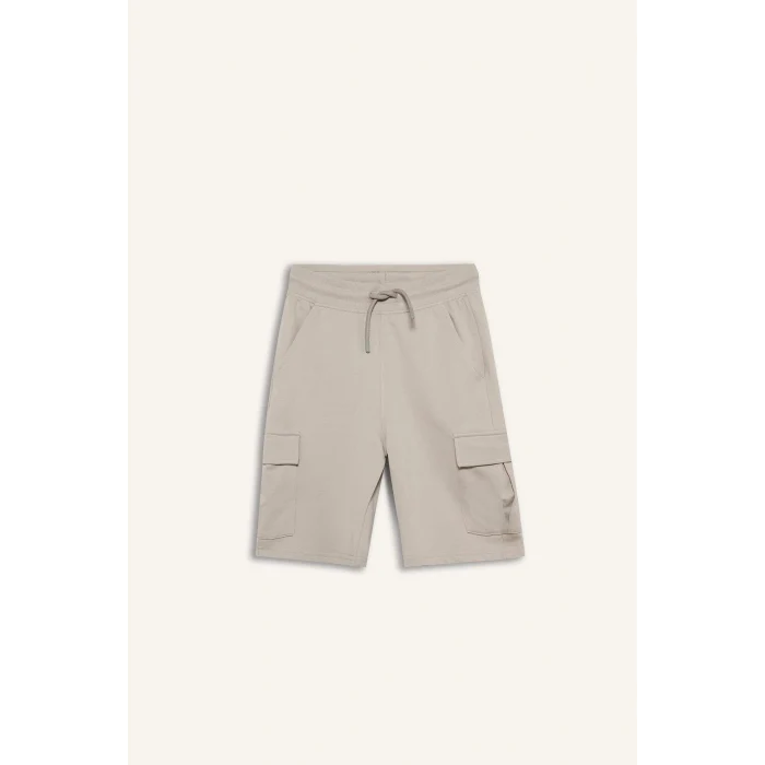 Defacto B5868A8GR296 Gri Regular Fıt Sweatshirt Kumaşı Şort Erkek Çocuk
