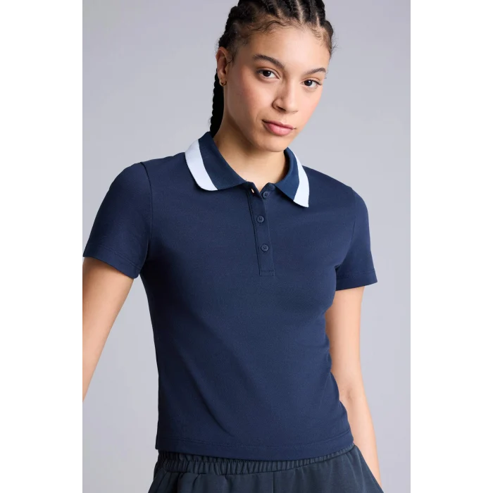 Defacto H3265AXNV146 Lacivert Slım Fıt Pike Kısa Kollu Polo Tişört