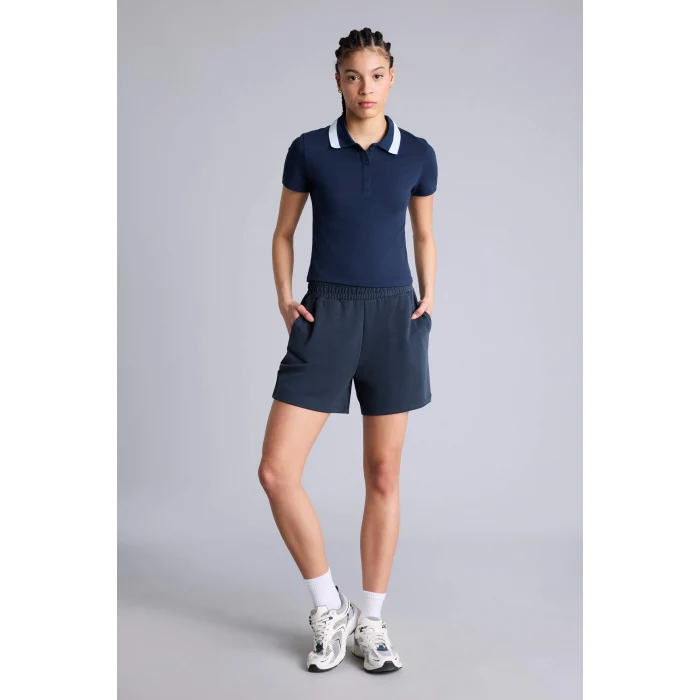 Defacto H3265AXNV146 Lacivert Slım Fıt Pike Kısa Kollu Polo Tişört