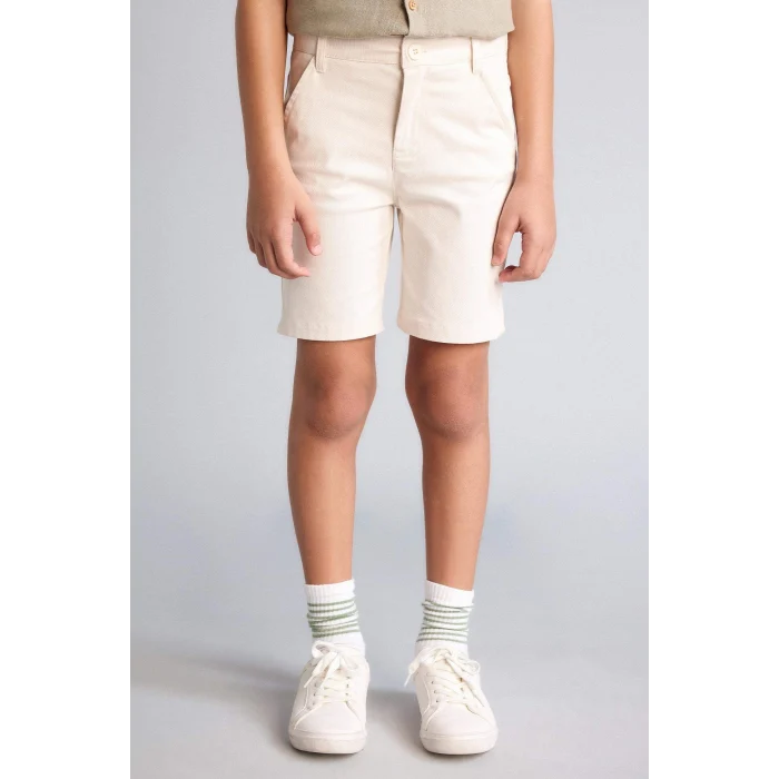 Defacto C2955A8ER37 Ekru Gabardin Şort Erkek Çocuk
