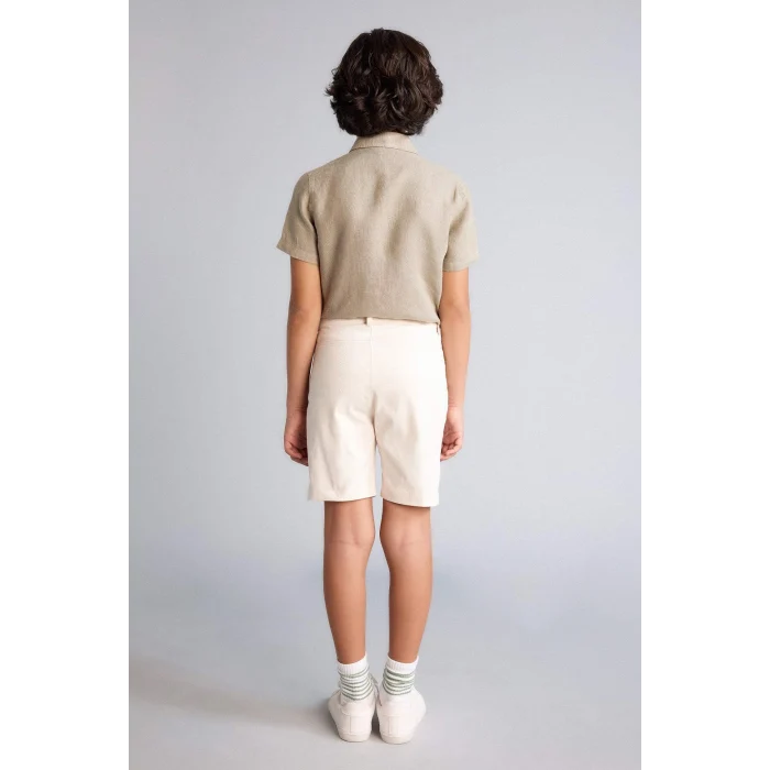 Defacto C2955A8ER37 Ekru Gabardin Şort Erkek Çocuk