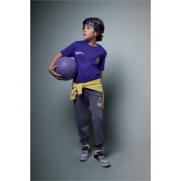 Defacto G7623A8AR148 Antrasit NBA Los Angeles Lakers Kalın Kumaş Pantolon Erkek Çocuk
