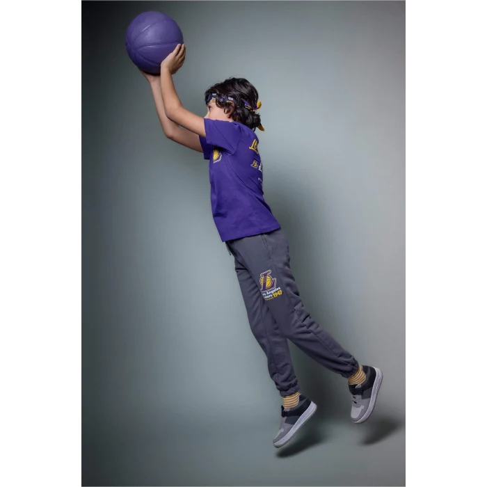 Defacto G7623A8AR148 Antrasit NBA Los Angeles Lakers Kalın Kumaş Pantolon Erkek Çocuk