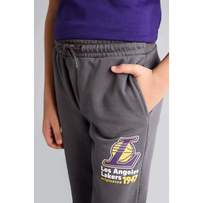 Defacto G7623A8AR148 Antrasit NBA Los Angeles Lakers Kalın Kumaş Pantolon Erkek Çocuk