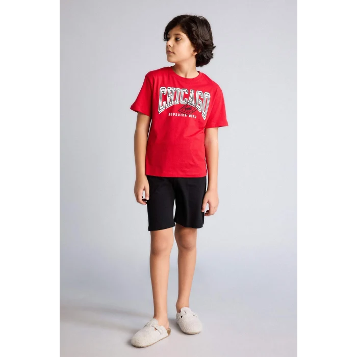 Defacto G8825A8RD79 Kırmızı %100 Pamuklu 2li Pijama Takımı Erkek Çocuk