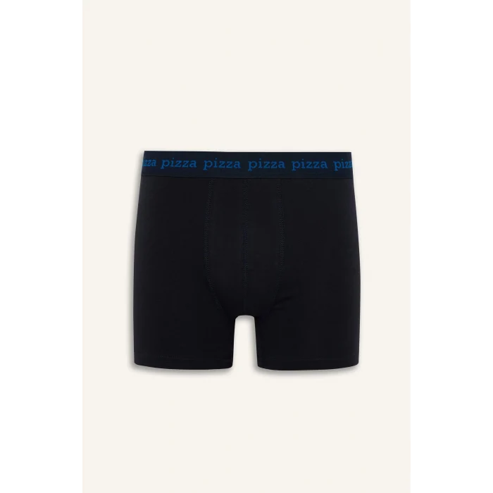 Defacto G8335AXNV135 Lacivert Regular Fıt Yiyecek Baskılı 3lü Boxer