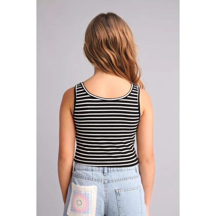 Defacto H6858A8BK81 Siyah Bisiklet Yaka Desenli Atlet Kız Çocuk