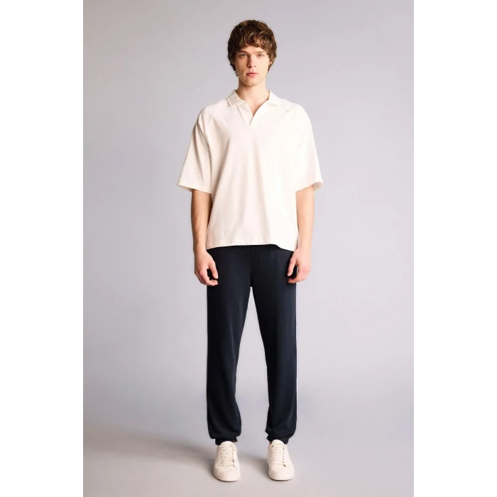 Defacto H2600AXER105 Ekru Loose Fıt Polo Yaka Tişört