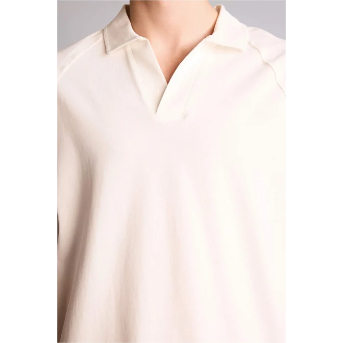 Defacto H2600AXER105 Ekru Loose Fıt Polo Yaka Tişört