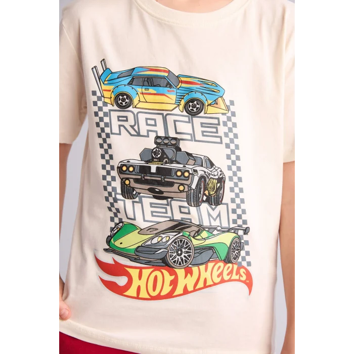 Defacto H4114A8ER98 Ekru Hot Wheels 2li Takım Erkek Çocuk