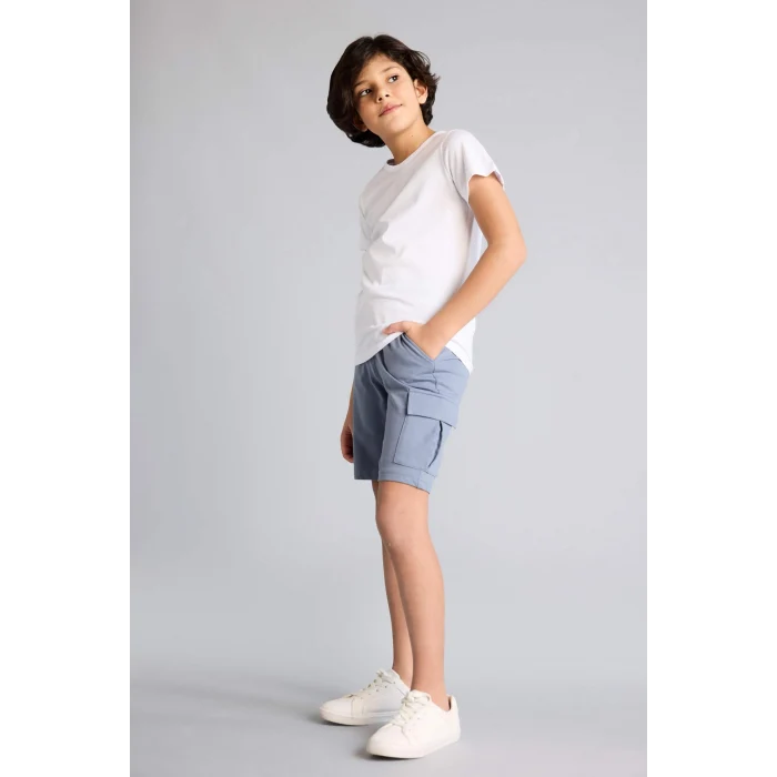 Defacto B5868A8GR171 Gri Regular Fıt Sweatshirt Kumaşı Şort Erkek Çocuk