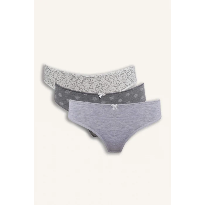 Defacto G8538AXGR93 Gri 3lü Slip Külot