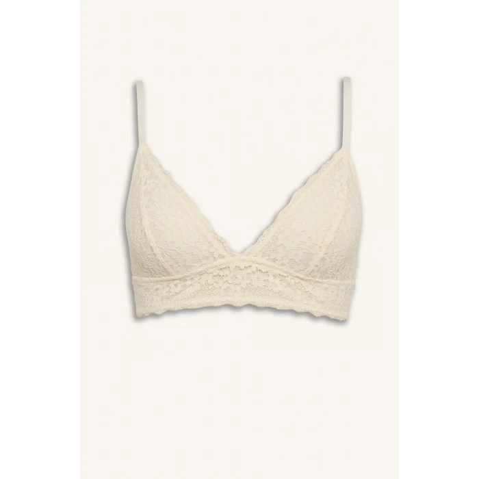 Defacto H0511AXER103 Ekru Dantelli Kapsız Pedsiz Balensiz Bralet