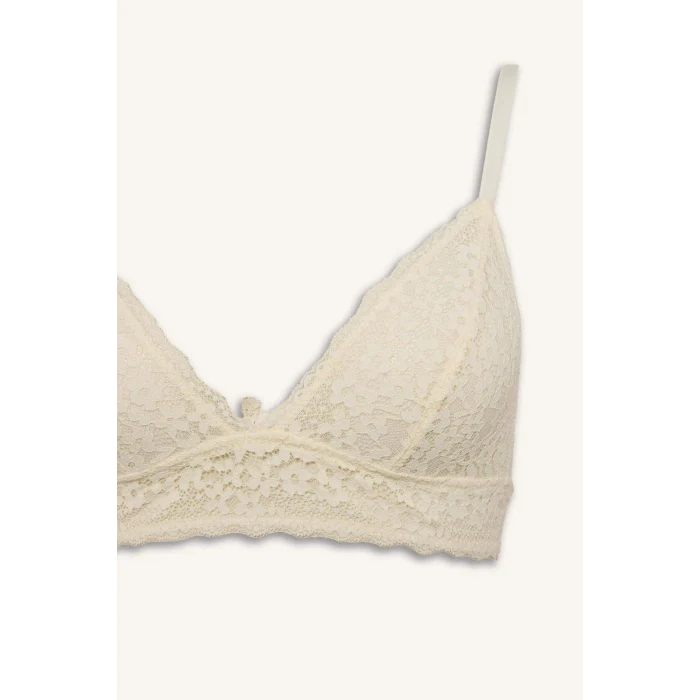 Defacto H0511AXER103 Ekru Dantelli Kapsız Pedsiz Balensiz Bralet