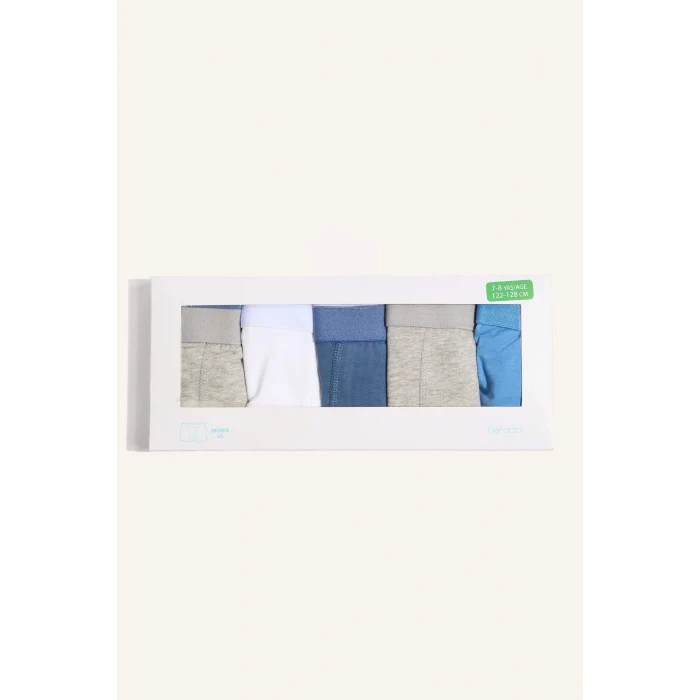 Defacto H1638A8IN103 İndigo Penye 5li Boxer Erkek Çocuk