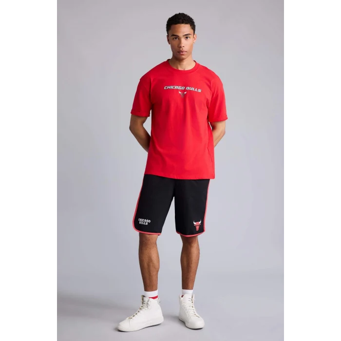 Defacto A3822AXBK81 Siyah NBA Chıcago Bulls Standart Fıt Kısa Paça Şort