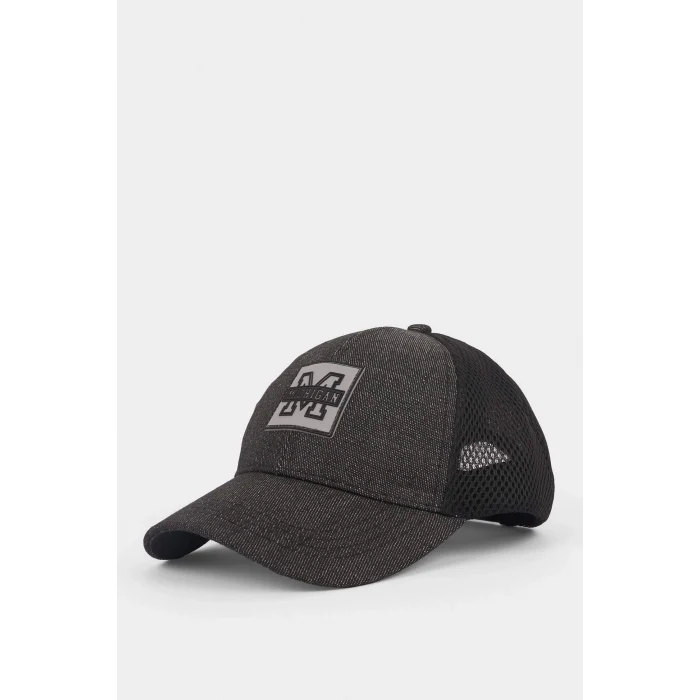 Defacto B7556AXNM40 Siyah Erkek Etiket Baskılı Jean Cap Şapka