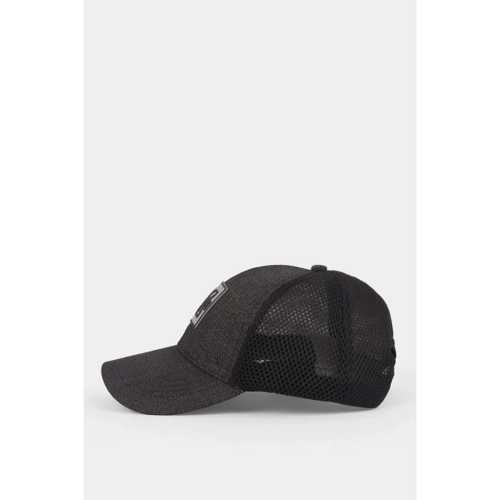 Defacto B7556AXNM40 Siyah Erkek Etiket Baskılı Jean Cap Şapka