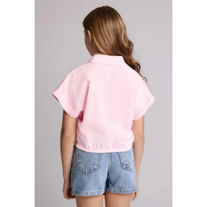Defacto H1519A8PN441 Pembe Gömlek Kız Çocuk