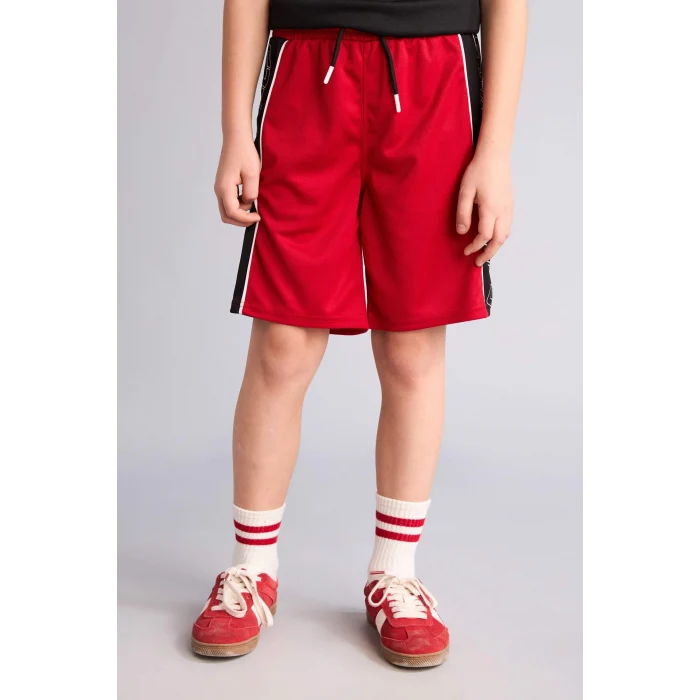 Defacto H2883A8RD70 Kırmızı NBA Chıcago Bulls Regular Fıt Şort Erkek Çocuk