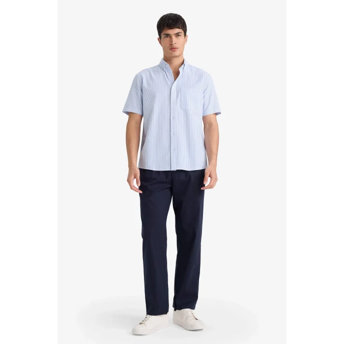 Defacto F9319AXBE302 Mavi REGULAR FIT %100 Pamuk Gömlek