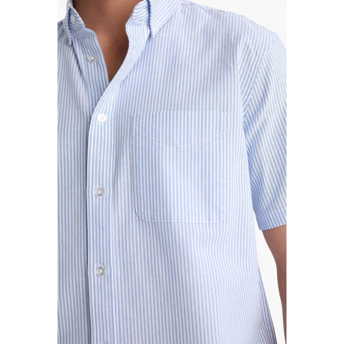 Defacto F9319AXBE302 Mavi REGULAR FIT %100 Pamuk Gömlek