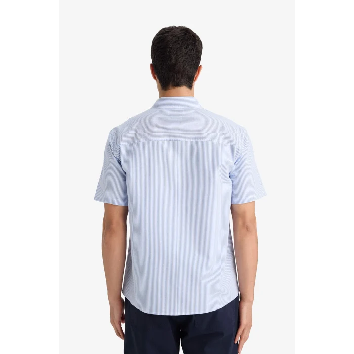 Defacto F9319AXBE302 Mavi REGULAR FIT %100 Pamuk Gömlek