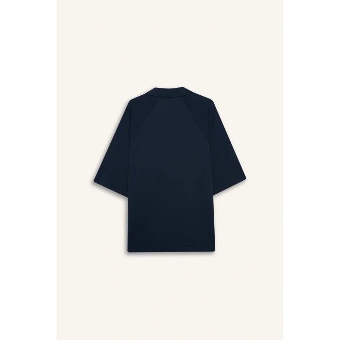 Defacto H2600AXNV256 Lacivert Loose Fıt Polo Yaka Kısa Kollu Polo Tişört