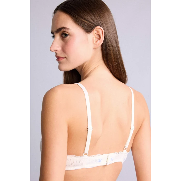 Defacto G6405AXBE550 Mavi Dantelli Ribana Çıkarılabilir Kap Pedli Balensiz Bralet